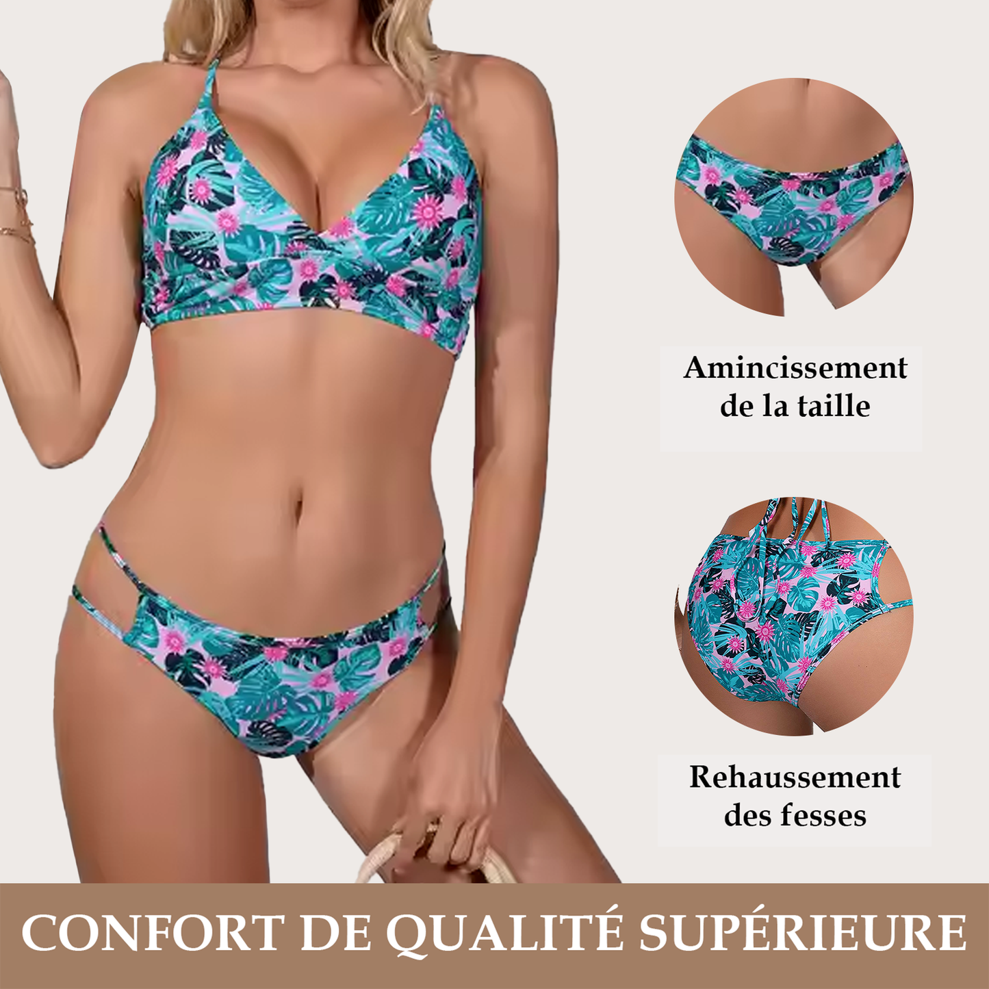 Florale Summer – le maillot de bain menstruel 2 pièces pour des flux modérés